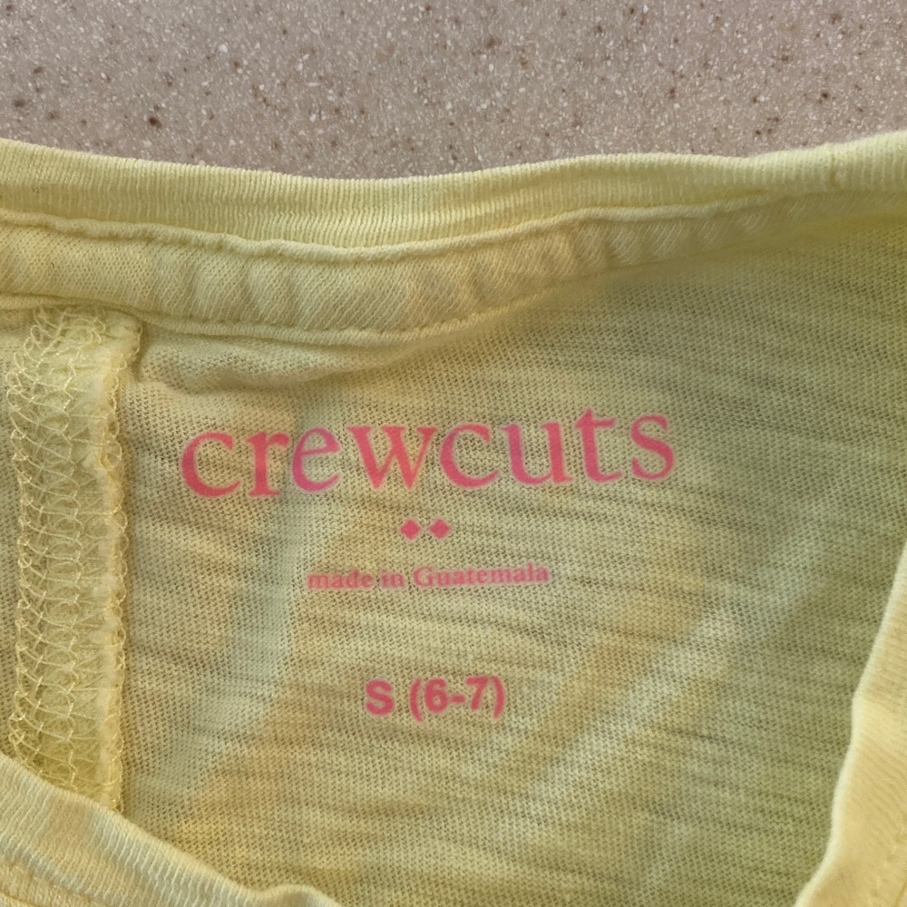 J. Crew Kids NWOT Soft Yellow Short Sleeve Tee Shirt Size Small 6/7 - Picture 2 of 8